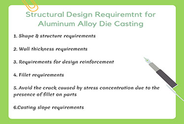 Structural Design Requirements for Aluminum Alloy Die Castings