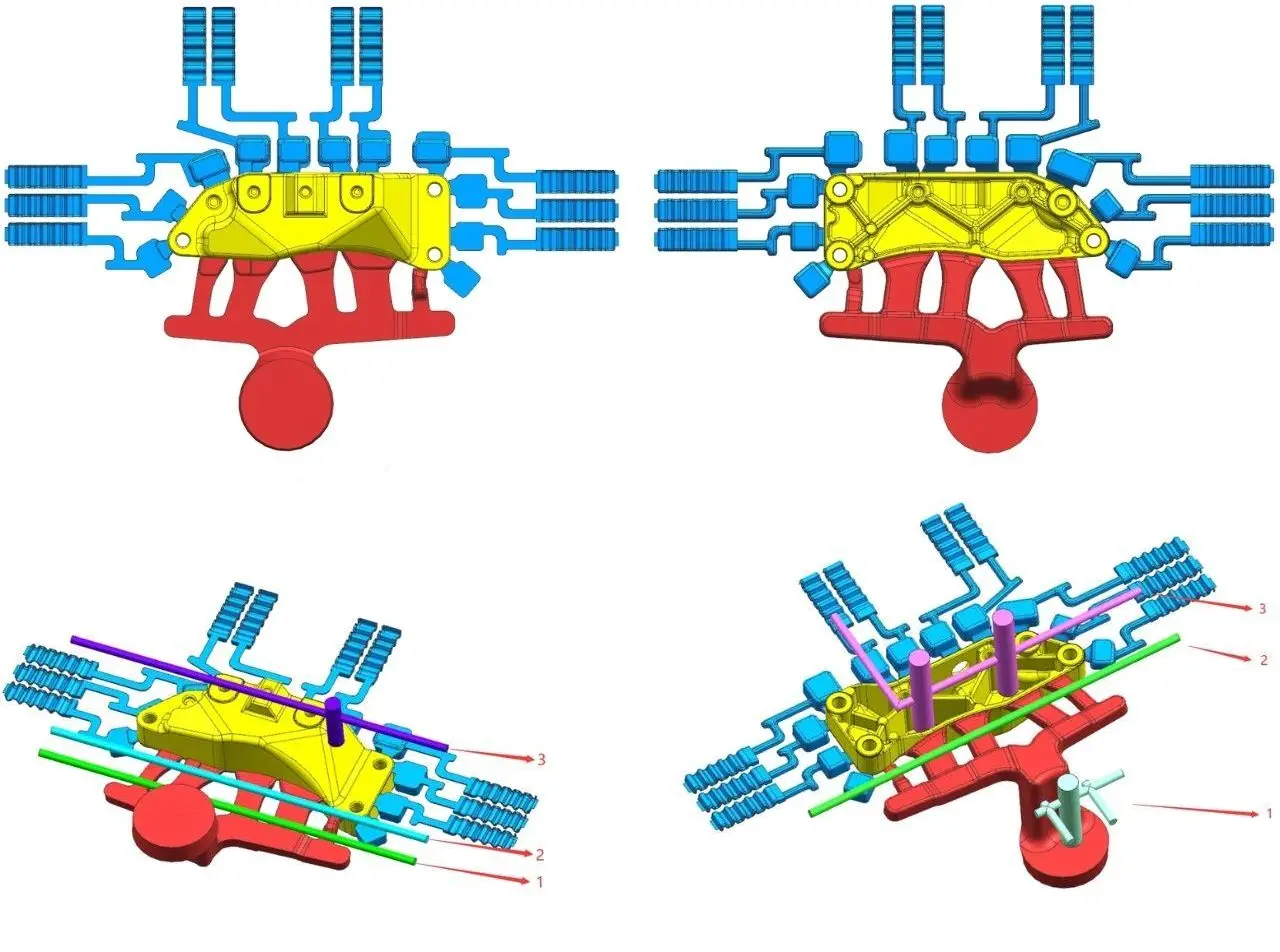 Die-casting process design for automotive gearbox bracket